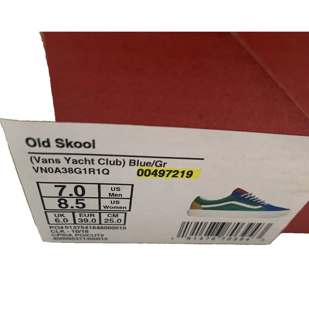 Vans Old Skool Low Top Yacht Club Color Block Shoes Mens Size 7 Womens Size 8.5